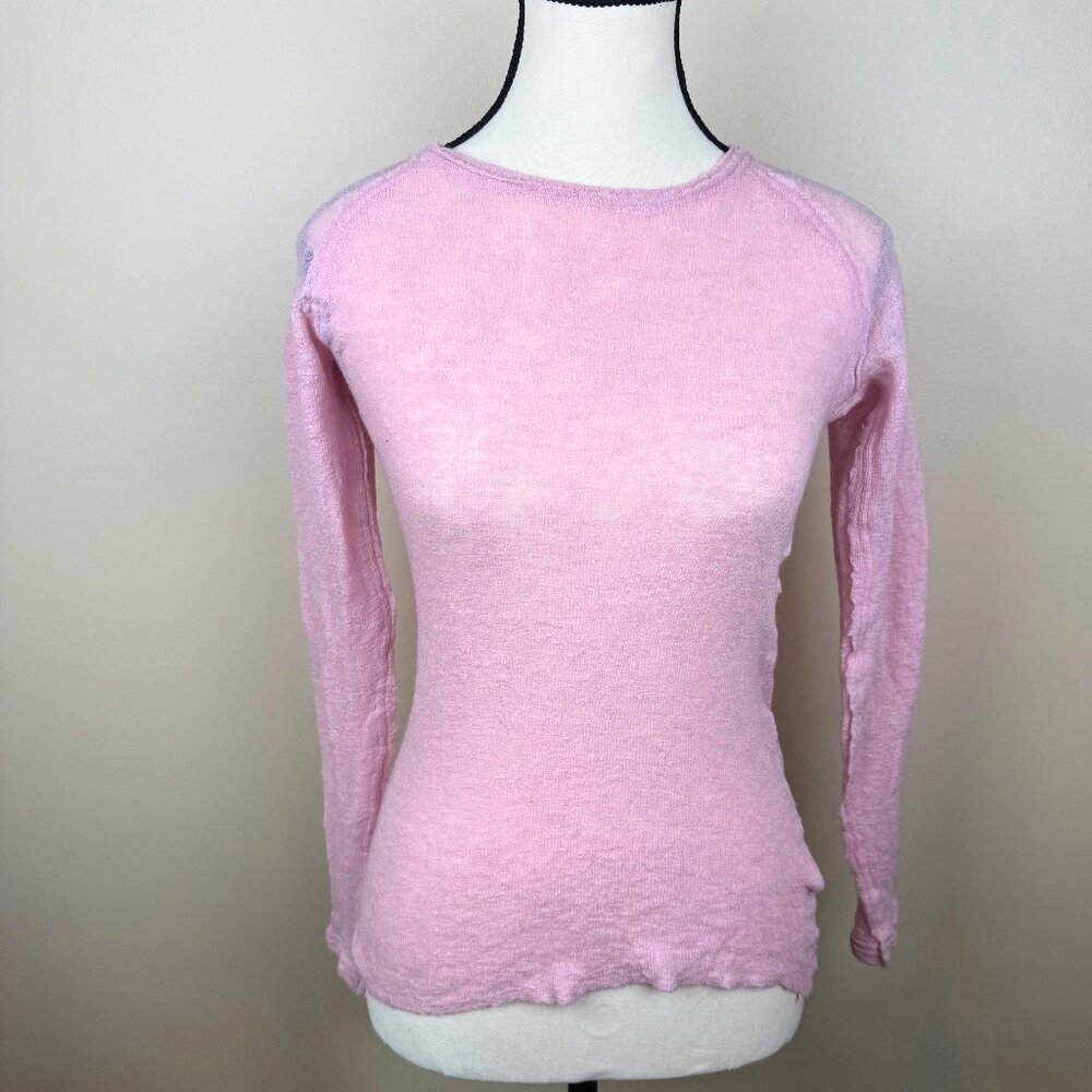 Gudrun & Gudrun Faroe Islands Organic Wool Sweater | Soft Pink | Size XS